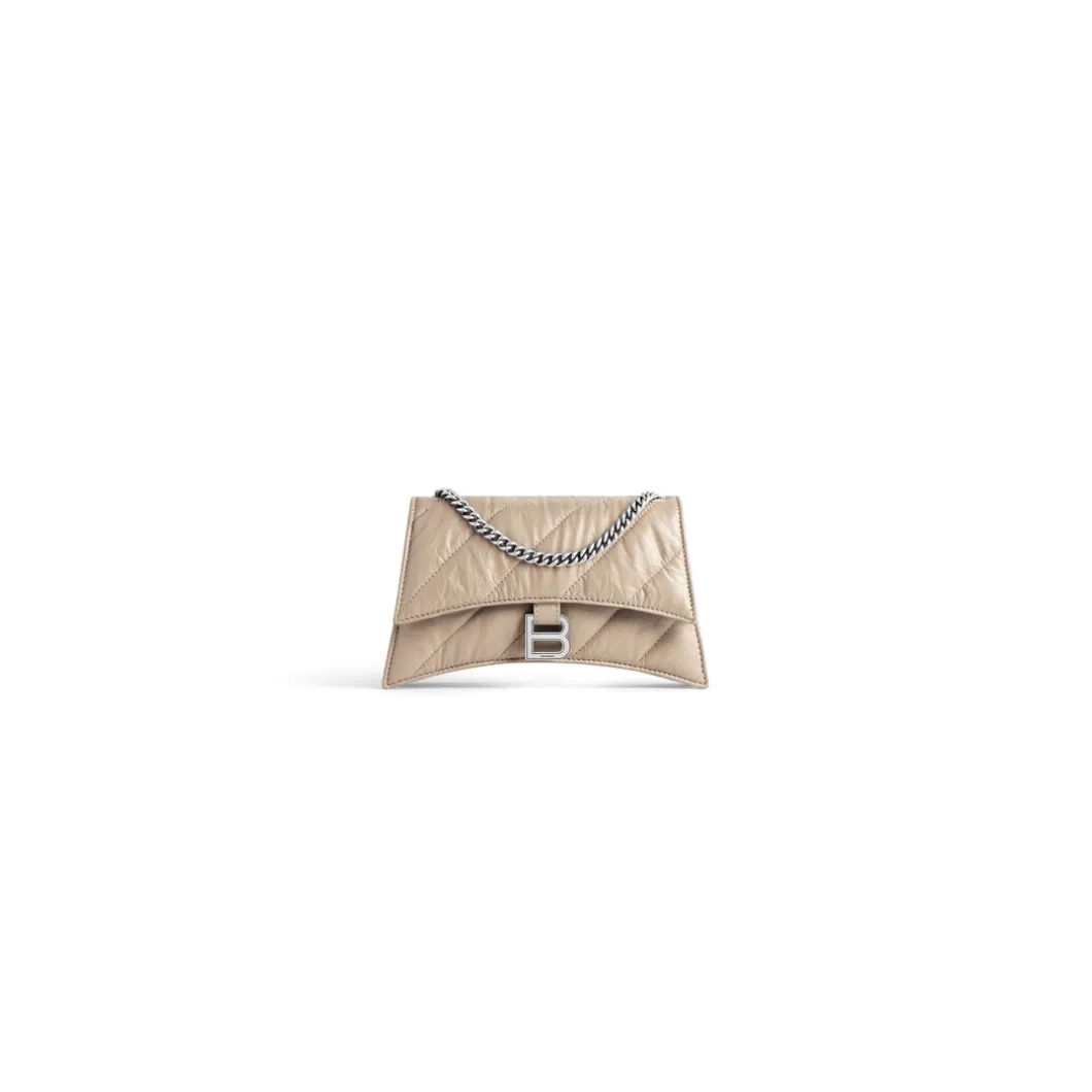 Borsa Con Catena Crush Xs Trapuntata da Donna in Marrone