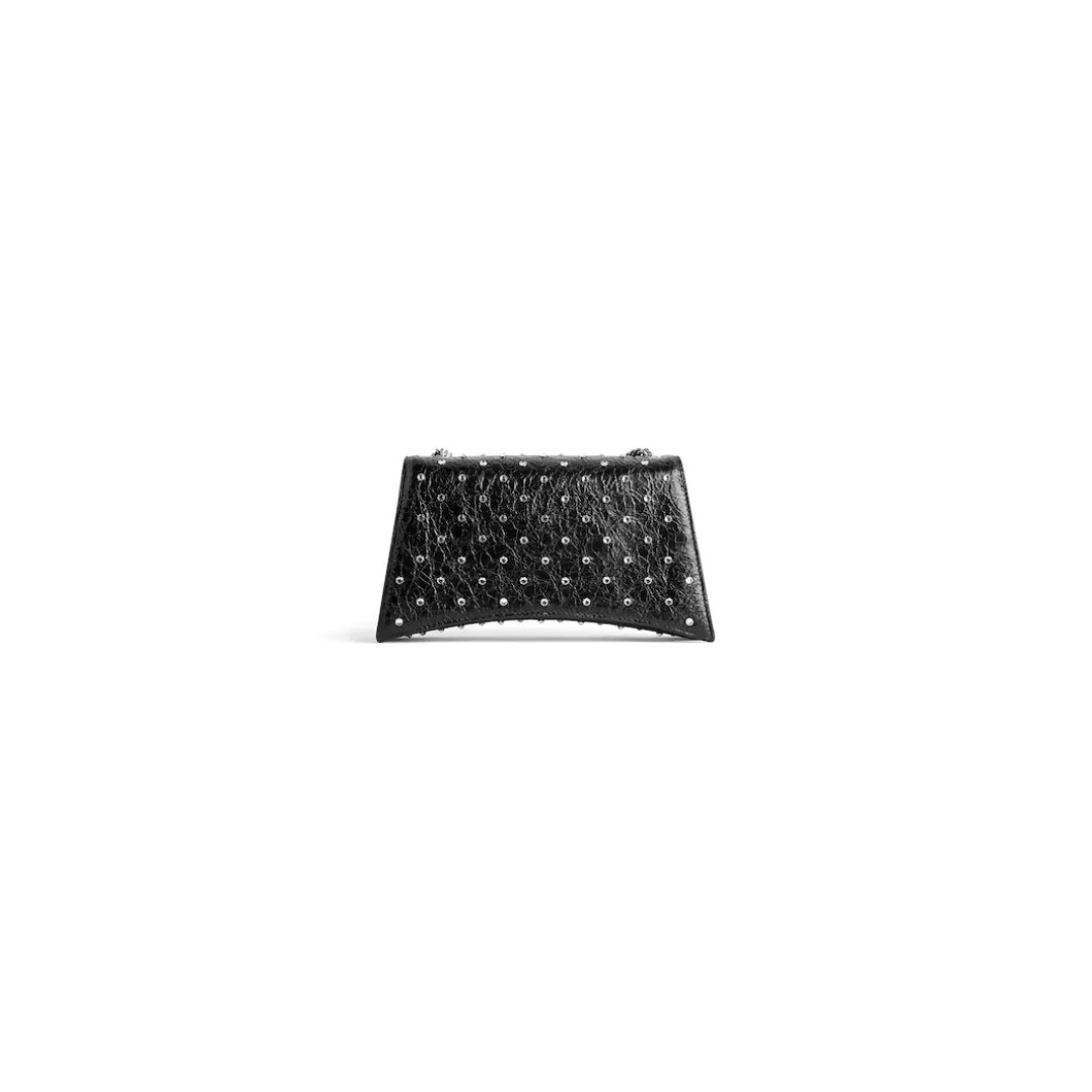 Borsa Con Catena Crush Xs Con Strass da Donna in Nero