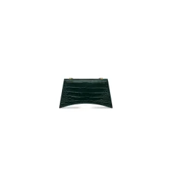 Borsa Con Catena Crush Xs Lavorazione Coccodrillo  da Donna in Verde Bosco