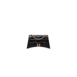 Borsa Con Catena Crush Xs Lavorazione Coccodrillo  da Donna in Nero