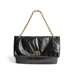 Borsa Con Catena Monaco Grande da Donna in Nero