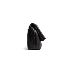 Borsa Con Catena Monaco Grande Trapuntata da Donna in Nero