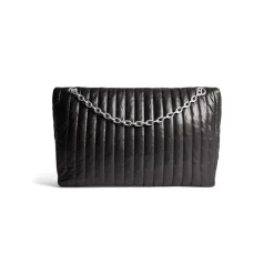 Borsa Con Catena Monaco Grande Trapuntata da Donna in Nero