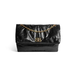 Borsa Con Catena Monaco Grande da Donna in Nero