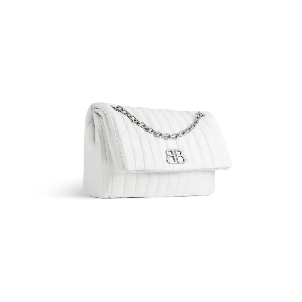 Borsa Con Catena Monaco Media Trapuntata da Donna in Crema