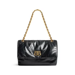 Borsa Con Catena Monaco Media  da Donna in Nero