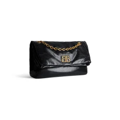 Borsa Con Catena Monaco Media  da Donna in Nero