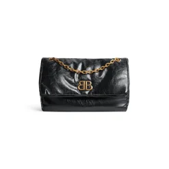 Borsa Con Catena Monaco Media  da Donna in Nero