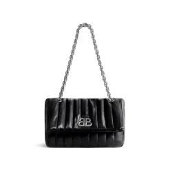 Borsa Con Catena Monaco Piccola Trapuntata  da Donna in Nero