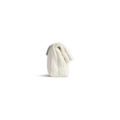 Borsa Con Catena Monaco Piccola Trapuntata  da Donna in Bianco