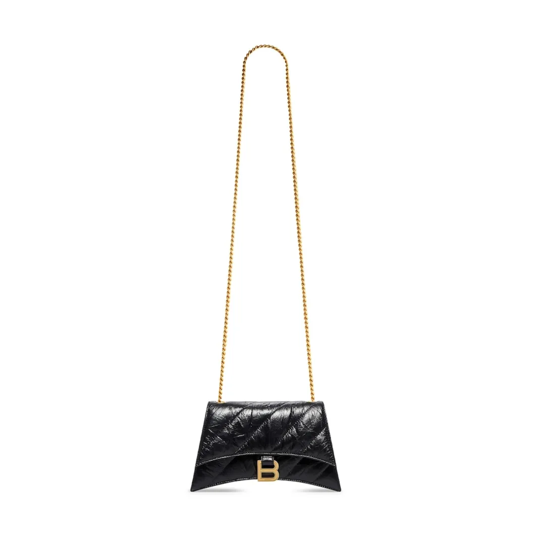 Borsa Crush Con Catena Xs Trapuntata da Donna in Nero