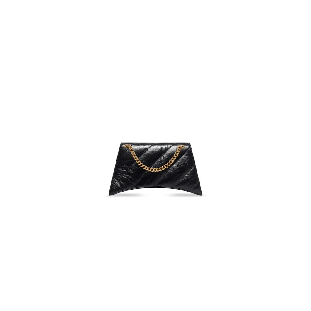 Borsa Crush Con Catena Xs Trapuntata da Donna in Nero