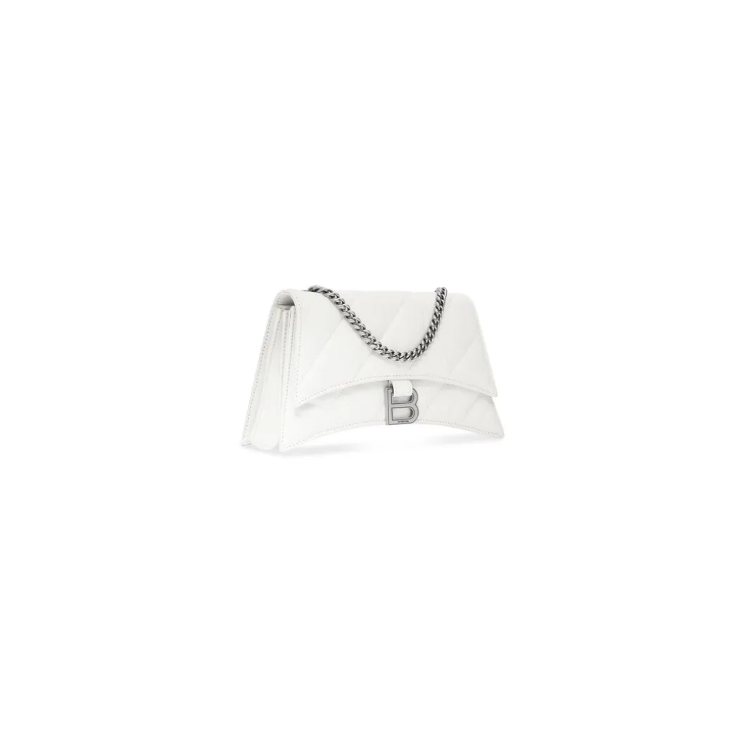 Borsa Crush Con Catena Xs Trapuntata da Donna in Bianco Ottico