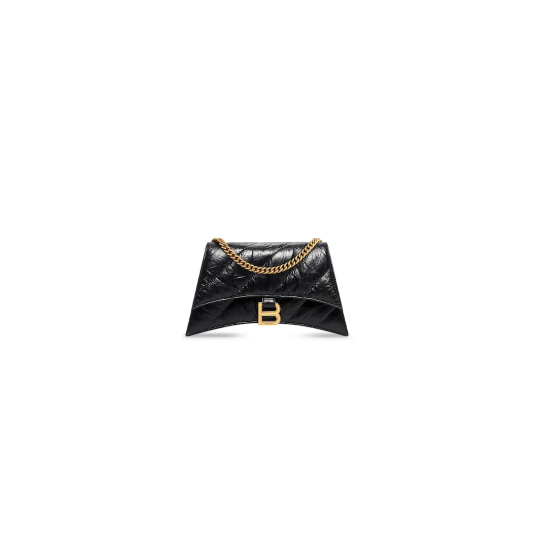 Borsa Crush Con Catena Xs Trapuntata da Donna in Nero