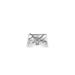 Borsa Crush Con Catena Xs Trapuntata E Metallizzata  da Donna in Argento