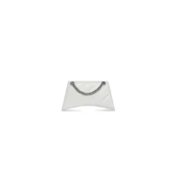 Borsa Crush Con Catena Xs Trapuntata da Donna in Bianco Ottico
