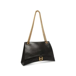 Borsa Crush Media Con Catena  da Donna in Nero