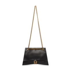 Borsa Crush Media Con Catena  da Donna in Nero