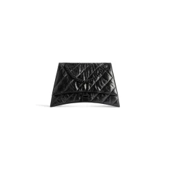 Borsa Crush Media Trapuntata Con Catena  da Donna in Nero