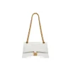 Borsa Crush Piccola Con Catena Con Lavorazione Coccodrillo da Donna in Bianco Ottico