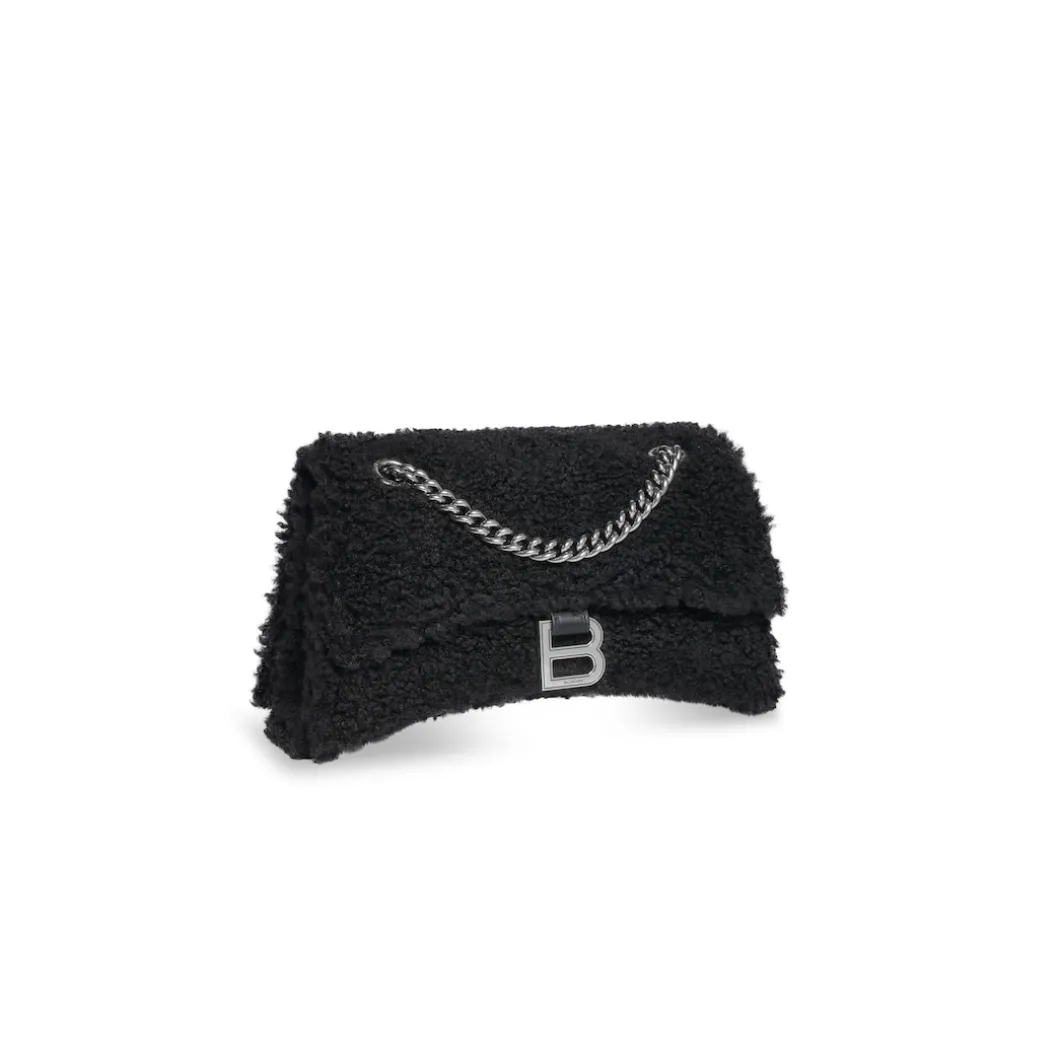 Borsa Crush Piccola Con Catena da Donna in Nero