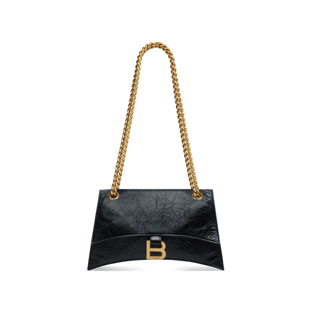 Borsa Crush Piccola Con Catena da Donna in Nero