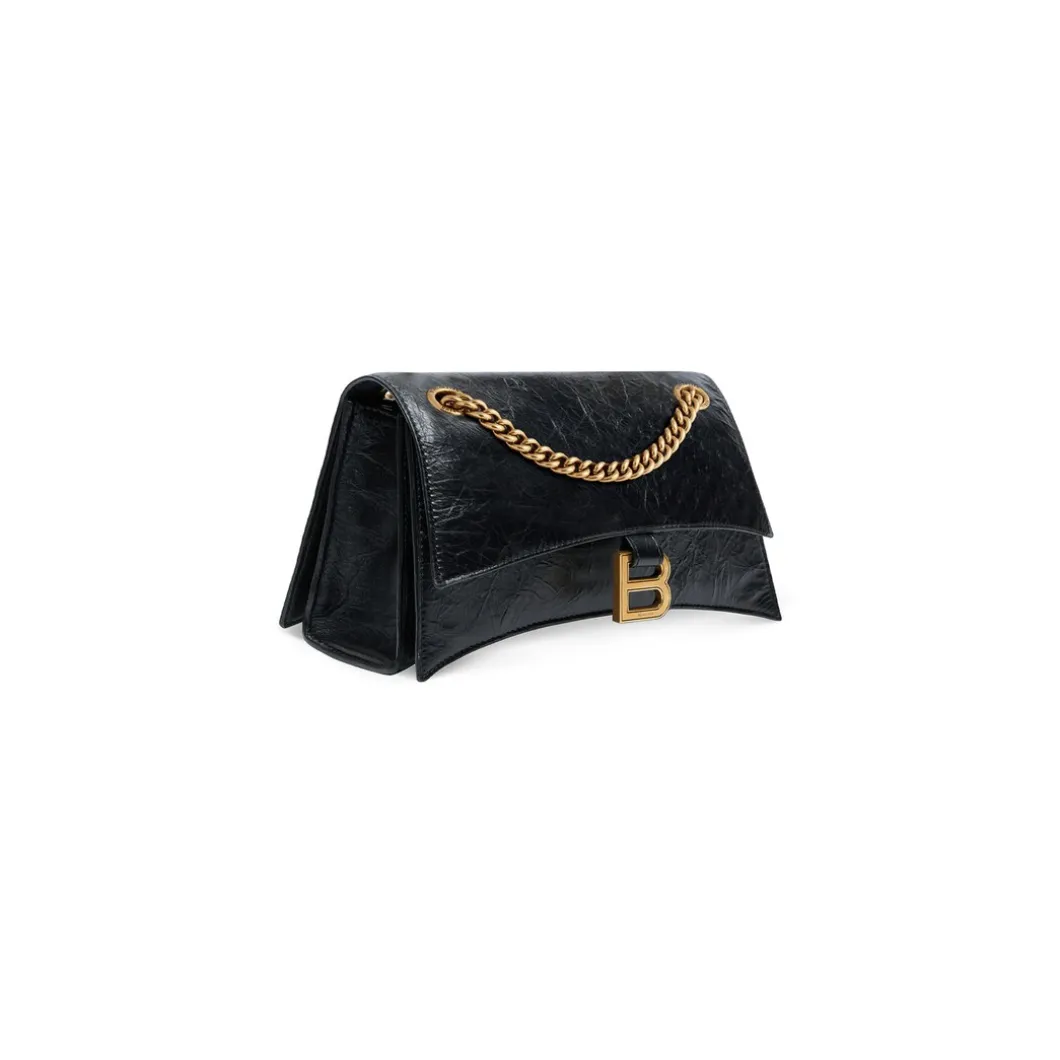 Borsa Crush Piccola Con Catena da Donna in Nero
