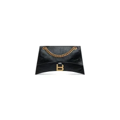 Borsa Crush Piccola Con Catena da Donna in Nero