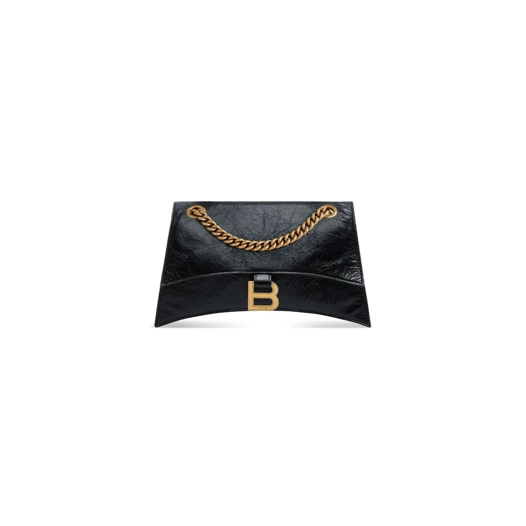 Borsa Crush Piccola Con Catena da Donna in Nero