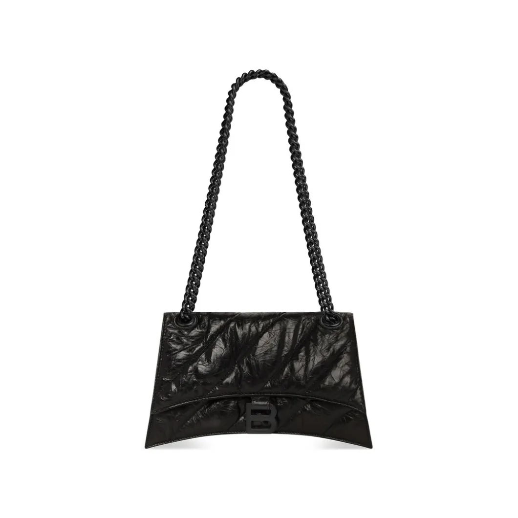 Borsa Crush Piccola Trapuntata Con Catena da Donna in Nero
