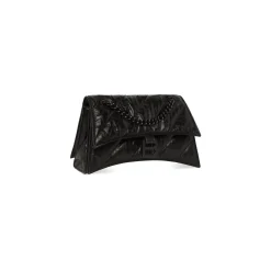 Borsa Crush Piccola Trapuntata Con Catena da Donna in Nero