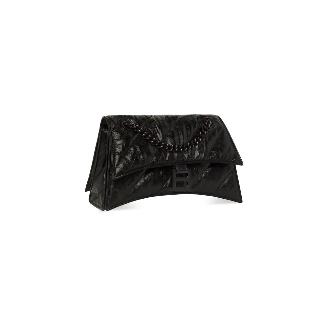 Borsa Crush Piccola Trapuntata Con Catena da Donna in Nero