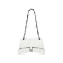 Borsa Crush Piccola Trapuntata Con Catena  da Donna in Bianco Ottico