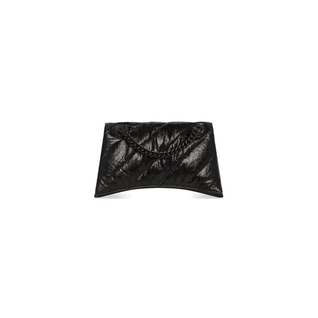 Borsa Crush Piccola Trapuntata Con Catena da Donna in Nero