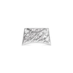 Borsa Crush Piccola Trapuntata E Metallizzata Con Catena  da Donna in Argento