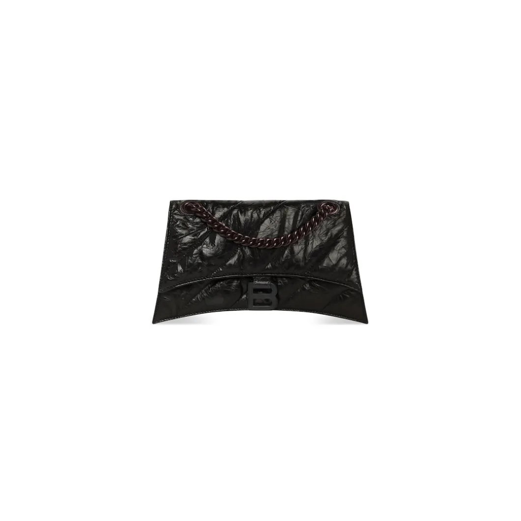 Borsa Crush Piccola Trapuntata Con Catena da Donna in Nero