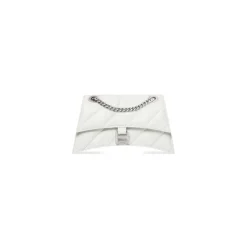 Borsa Crush Piccola Trapuntata Con Catena  da Donna in Bianco Ottico
