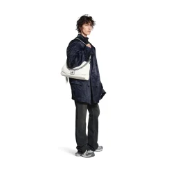 Borsa Flap Bb Soft Grande da Donna in Bianco Ottico