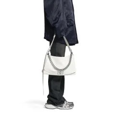 Borsa Flap Bb Soft Grande  da Donna in Bianco Ottico