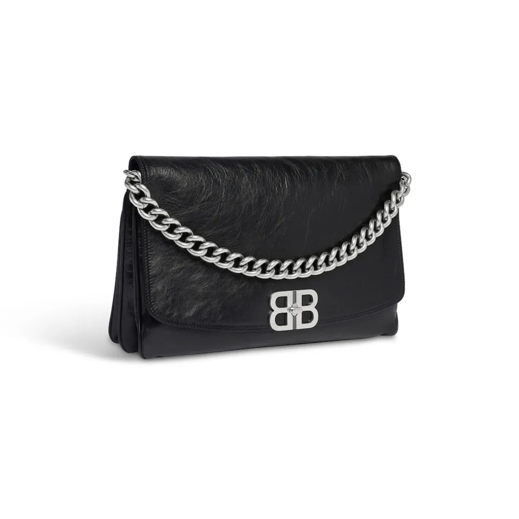 Borsa Flap Bb Soft Grande da Donna in Nero