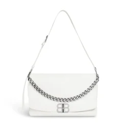Borsa Flap Bb Soft Grande  da Donna in Bianco Ottico