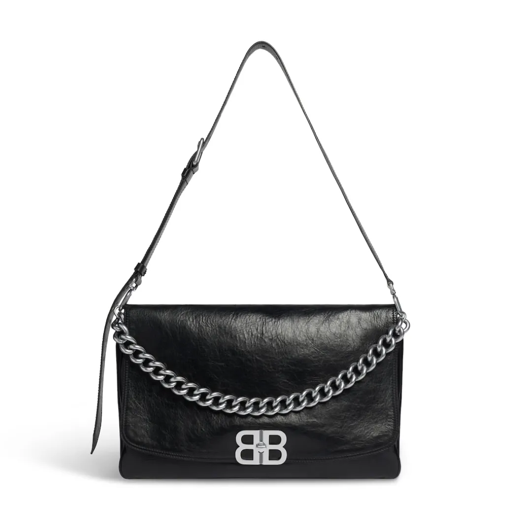 Borsa Flap Bb Soft Grande da Donna in Nero