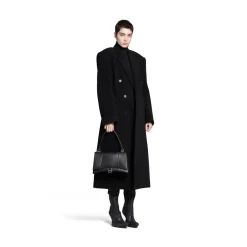 Borsa Hourglass Hinge Media da Donna in Nero