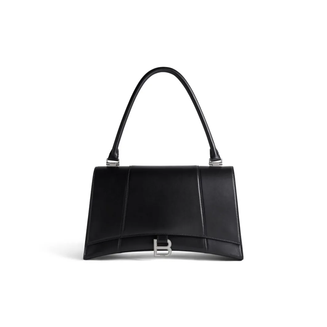 Borsa Hourglass Hinge Media da Donna in Nero