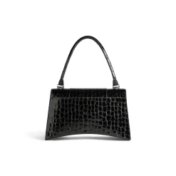 Borsa Hourglass Hinge Media Con Lavorazione Coccodrillo  da Donna in Nero