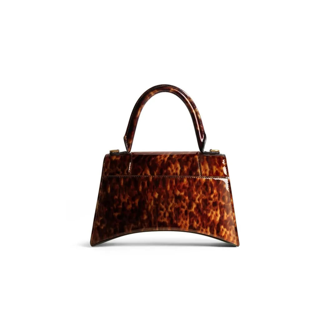 Borsa Hourglass Piccola Con Stampa Tartarugata da Donna in Marrone
