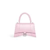 Borsa Hourglass Piccola In Vitello Box da Donna in Rosa