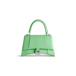 Borsa Hourglass Piccola In Vitello Box da Donna in Verde Chiaro