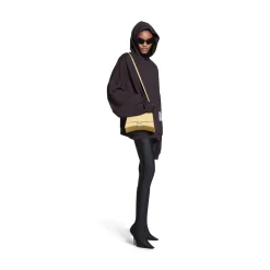 Borsa Hourglass Piccola In Vitello Box da Donna in Giallo Chiaro