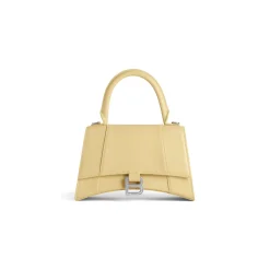 Borsa Hourglass Piccola In Vitello Box da Donna in Giallo Chiaro